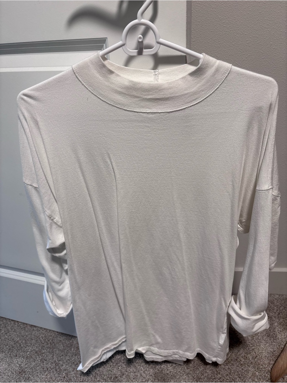 Free People Lightweight White Long Sleeve Top